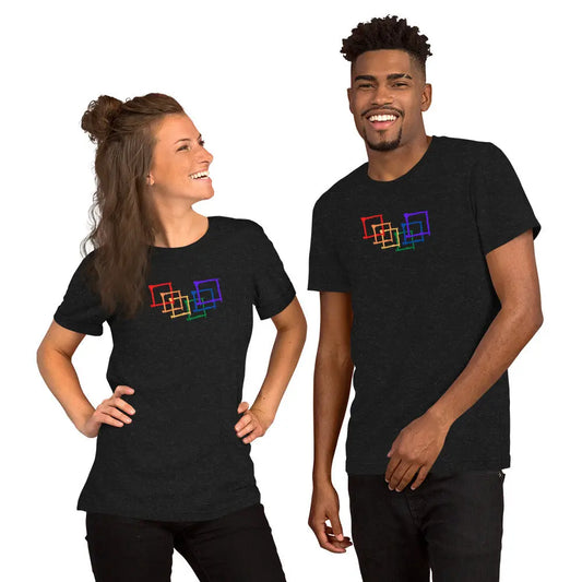 Unisex rainbow pride t-shirt featuring bold LGBTQ+ design