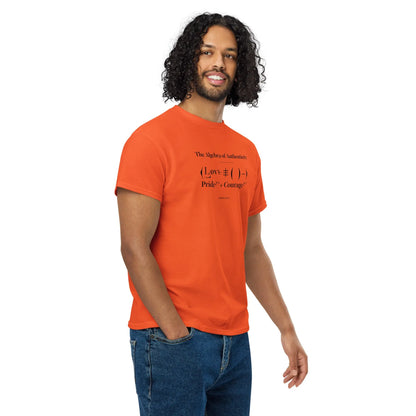 Side view red Pride Math T-Shirt