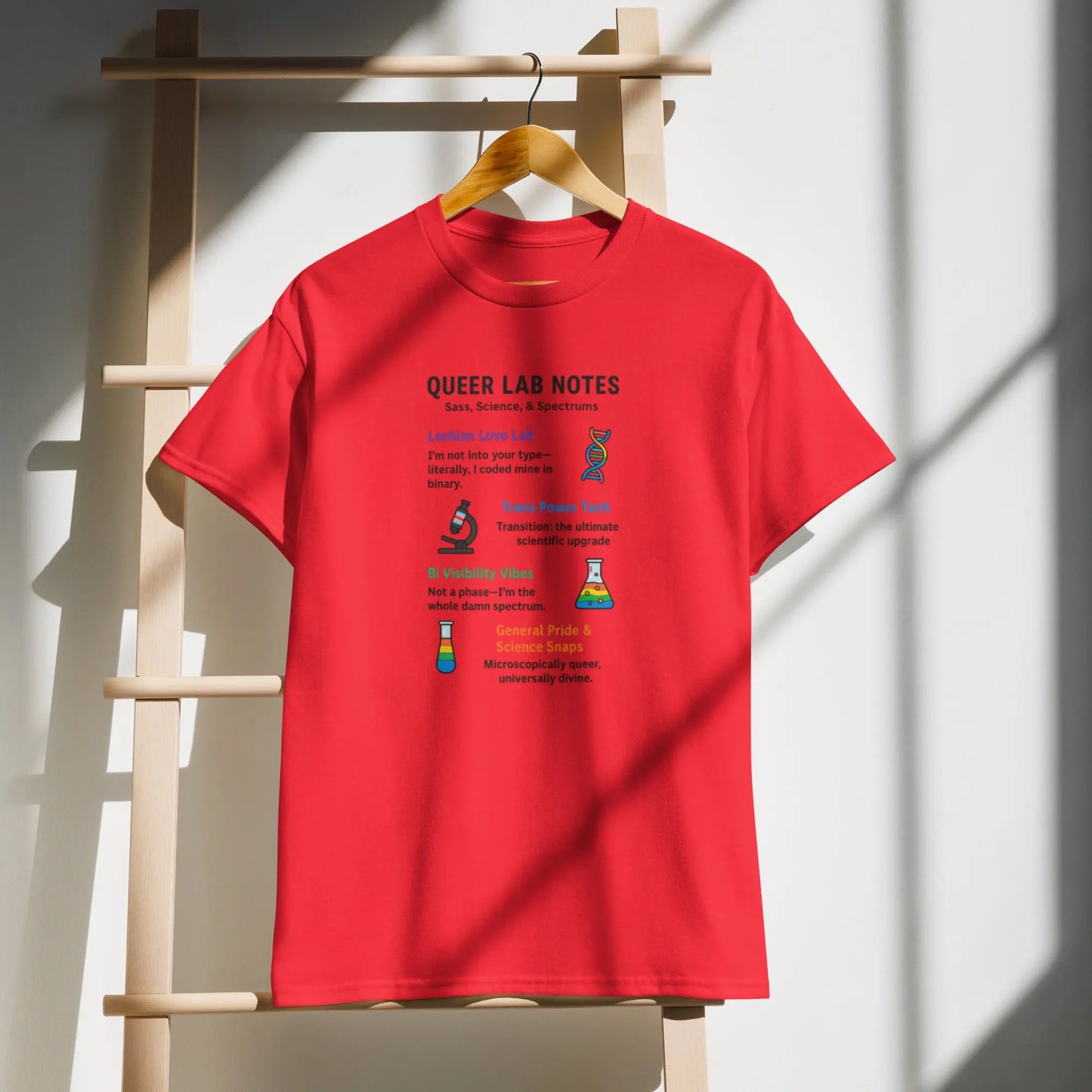 Queer Lab Notes T-Shirt - All Sexes - AMILLSDESIGNS