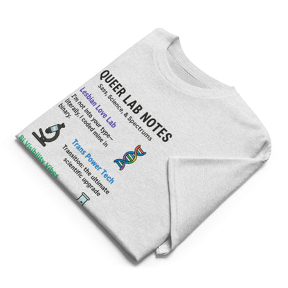 Queer Lab Notes T-Shirt - All Sexes - AMILLSDESIGNS