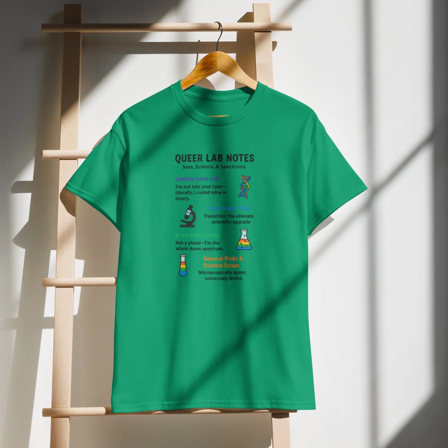 Queer Lab Notes T-Shirt - All Sexes - AMILLSDESIGNS