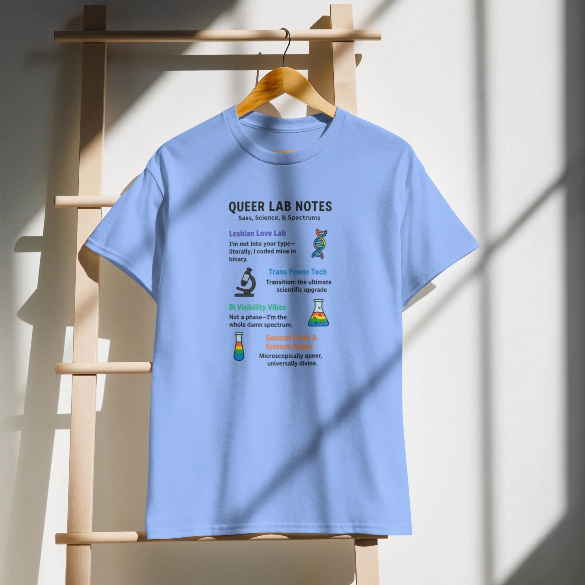 Queer Lab Notes T-Shirt - All Sexes - AMILLSDESIGNS