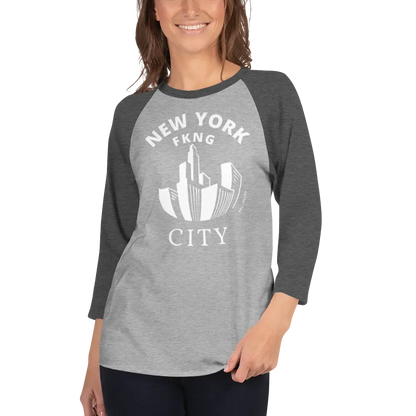 3/4 Sleeve Raglan Shirt – New York Hustle, Everyday Muscle 🗽⚾ A MILLS DESIGN