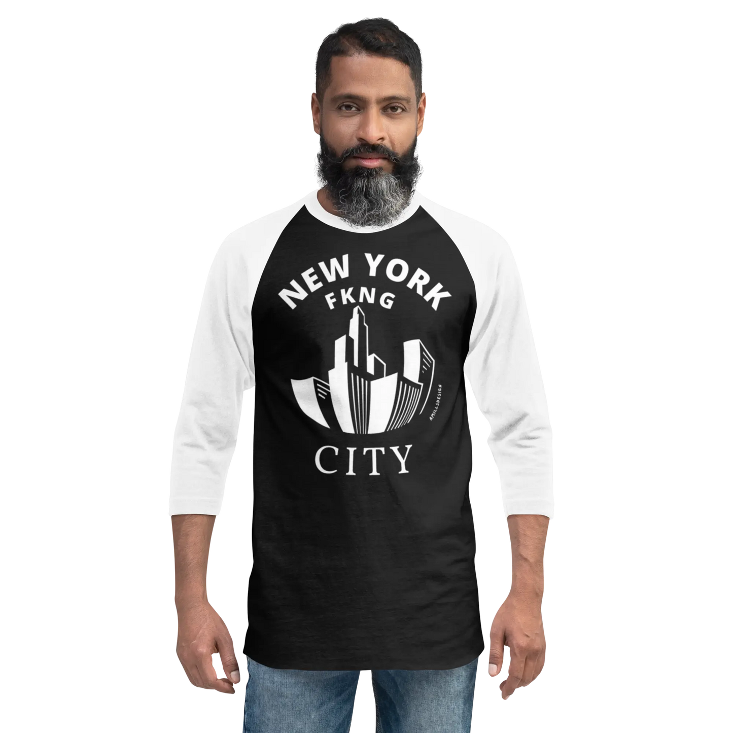 3/4 Sleeve Raglan Shirt – New York Hustle, Everyday Muscle 🗽⚾ A MILLS DESIGN