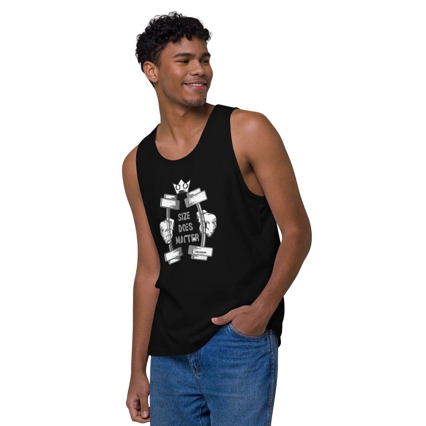 Men’s Premium PRIDE Workout Tank – “Size Does Matter” 💪🌈 A MILLS DESIGN