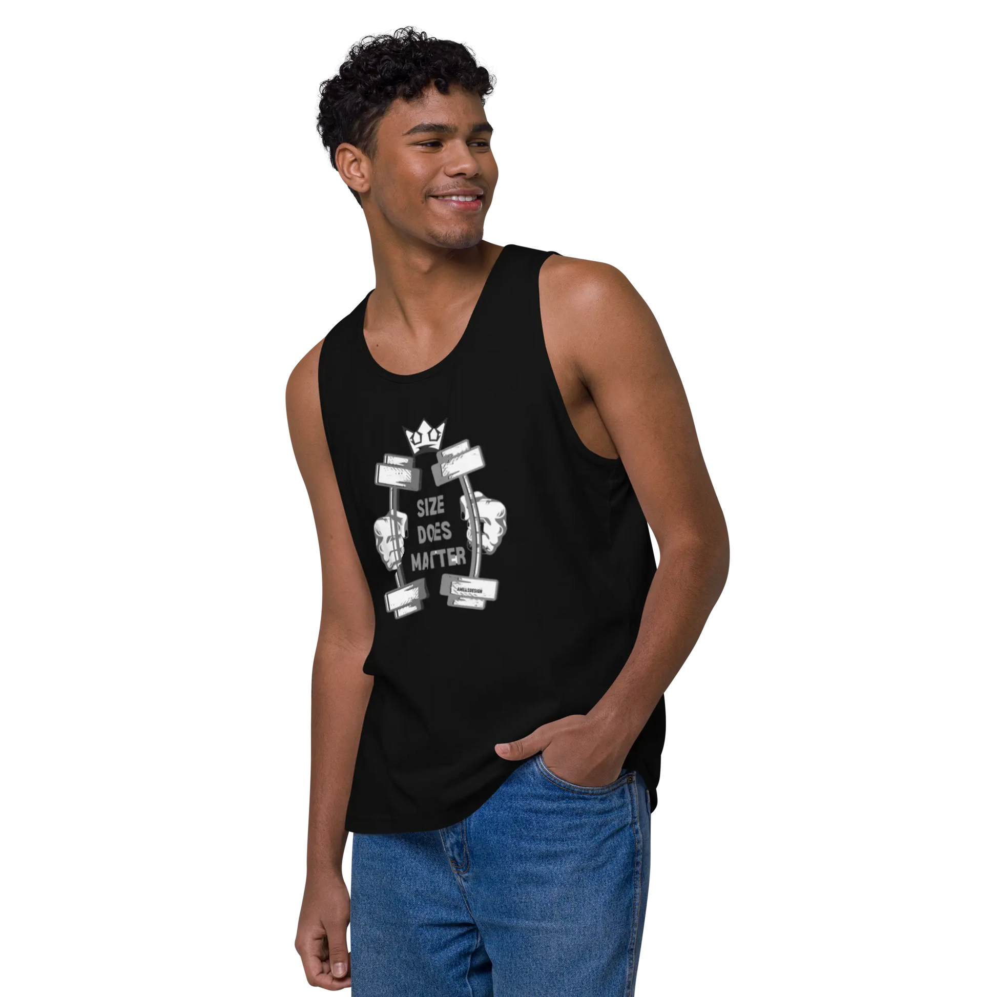 Men’s Premium PRIDE Workout Tank – “Size Does Matter” 💪🌈 A MILLS DESIGN