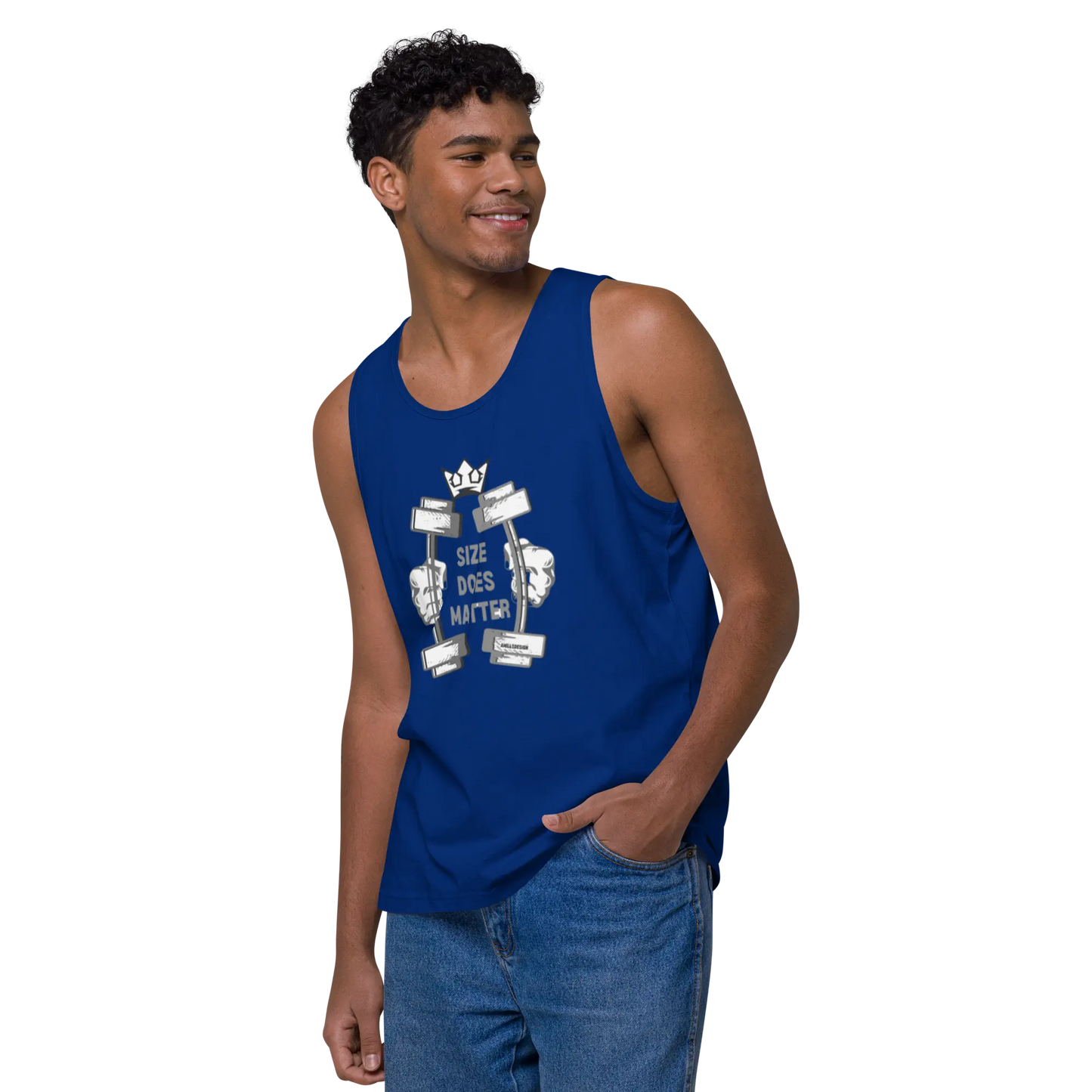 Men’s Premium PRIDE Workout Tank – “Size Does Matter” 💪🌈 A MILLS DESIGN