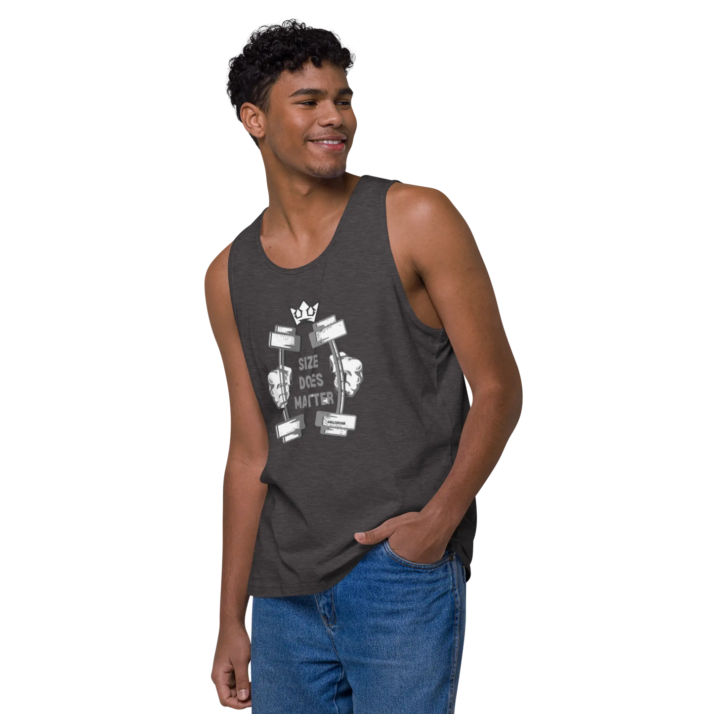 Men’s Premium PRIDE Workout Tank – “Size Does Matter” 💪🌈 A MILLS DESIGN