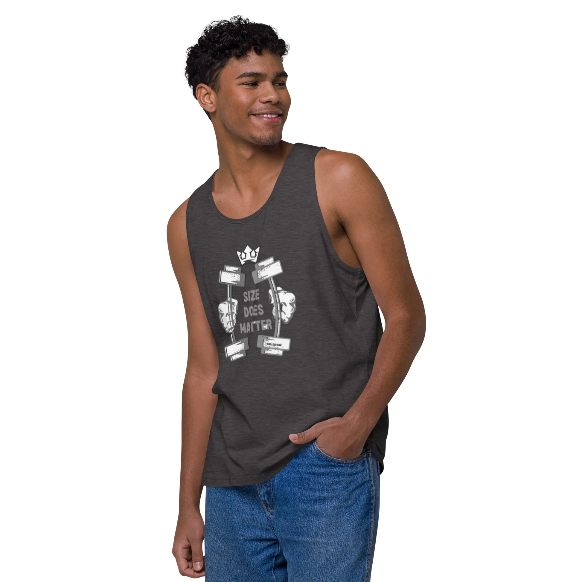 Men’s Premium PRIDE Workout Tank – “Size Does Matter” 💪🌈 A MILLS DESIGN