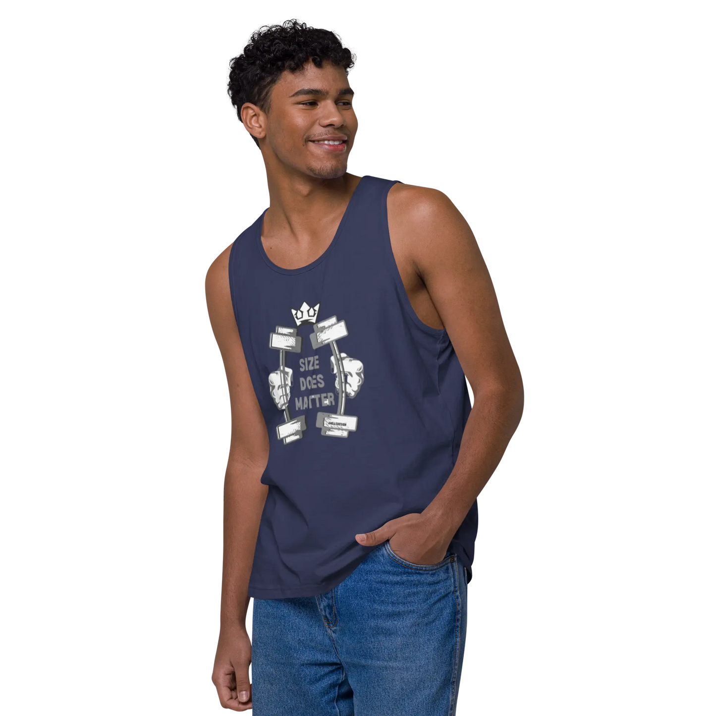 Men’s Premium PRIDE Workout Tank – “Size Does Matter” 💪🌈 A MILLS DESIGN