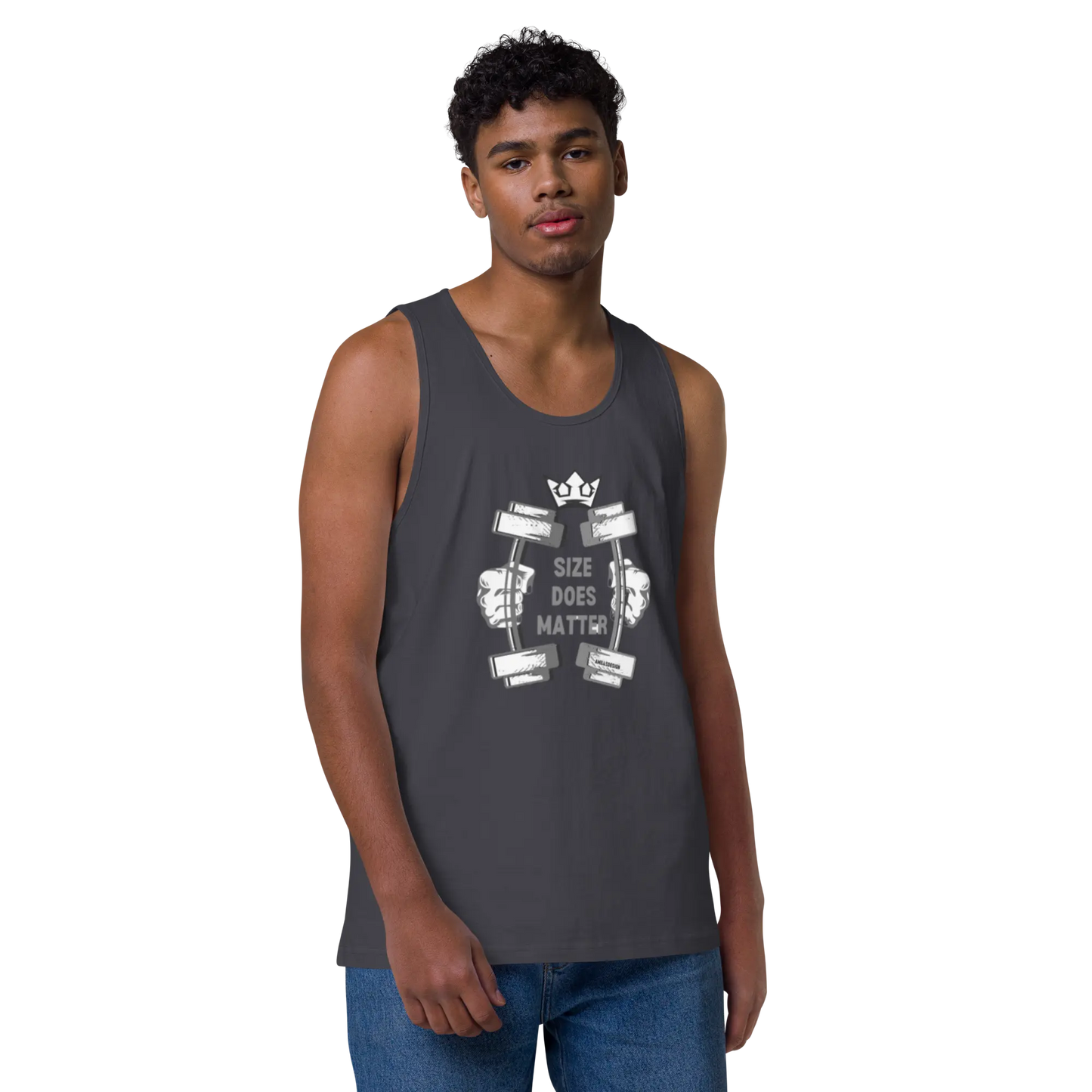 Men’s Premium PRIDE Workout Tank – “Size Does Matter” 💪🌈 A MILLS DESIGN