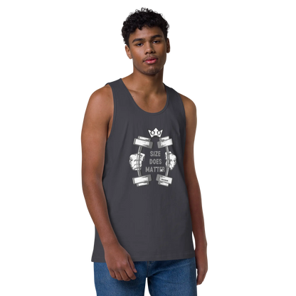 Men’s Premium PRIDE Workout Tank – “Size Does Matter” 💪🌈 A MILLS DESIGN