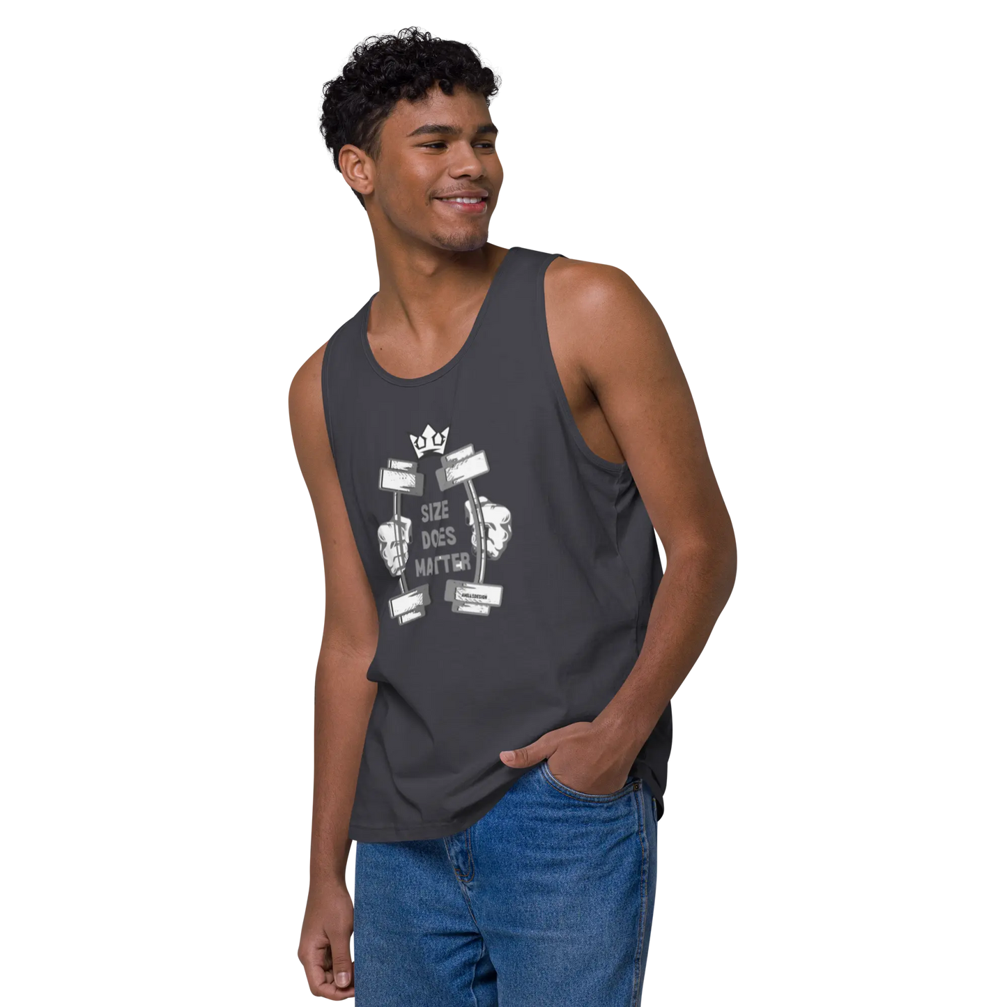 Men’s Premium PRIDE Workout Tank – “Size Does Matter” 💪🌈 A MILLS DESIGN