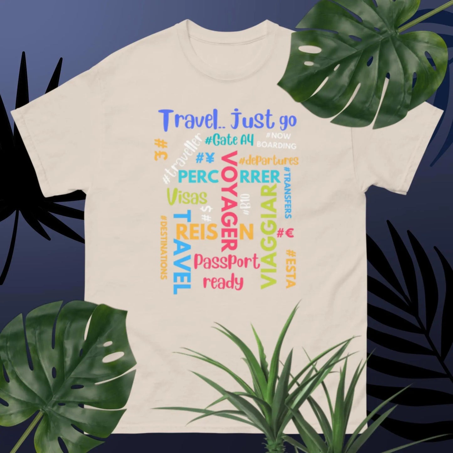 Men's classic tee Traveler collage A MILLS DESIGN