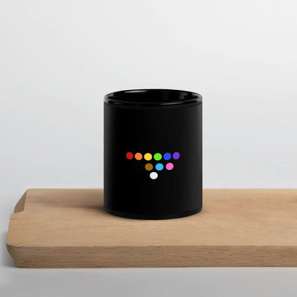 Redesigned Pride Symbol Coffee Mug - Black Glossy Mug A MILLS DESIGN