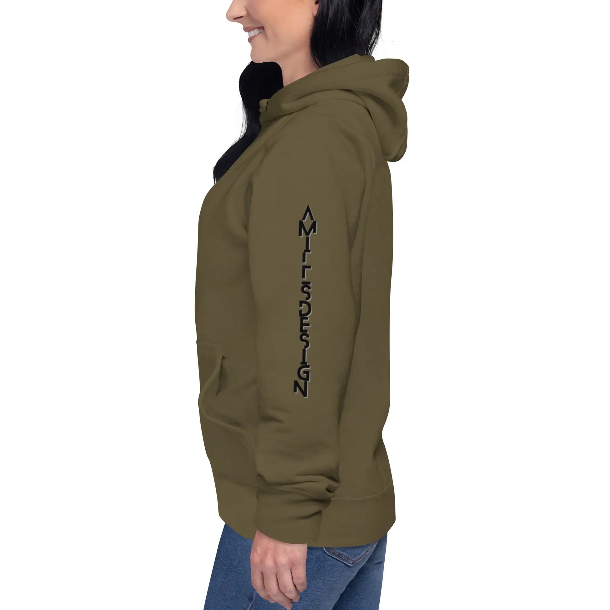 Unisex Hoodie AMILLSDESIGN flagship logo design A MILLS DESIGN