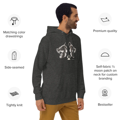 Unisex Hoodie Big BEAR, Woof, Growl A MILLS DESIGN