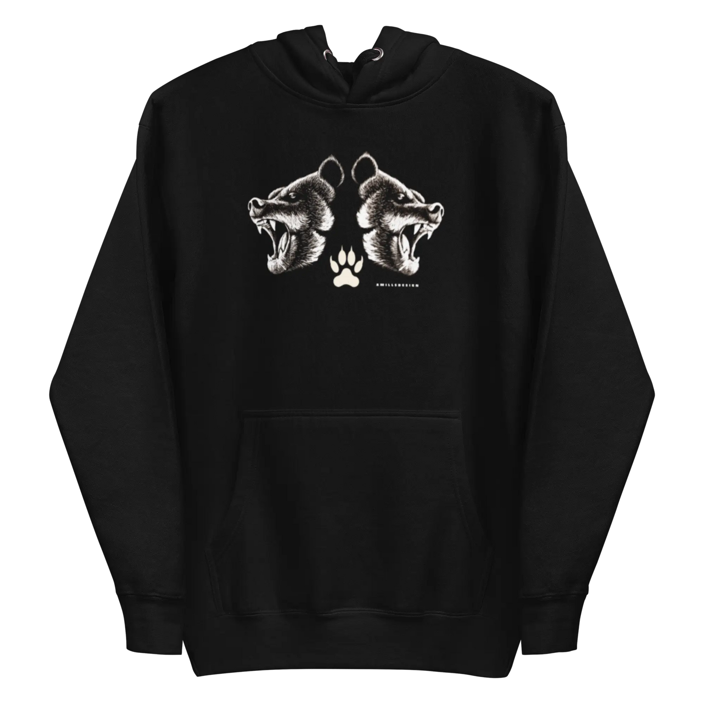 Unisex Hoodie Big BEAR, Woof, Growl A MILLS DESIGN