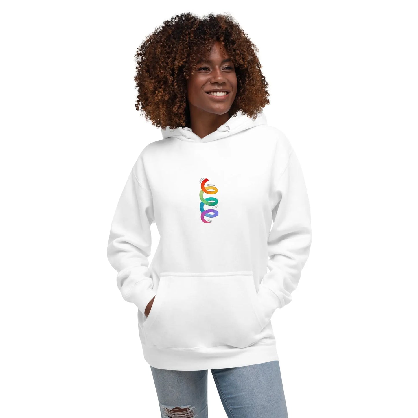 Unisex  Twirl your PRIDE Hoodie - Rainbow Twirl A MILLS DESIGN