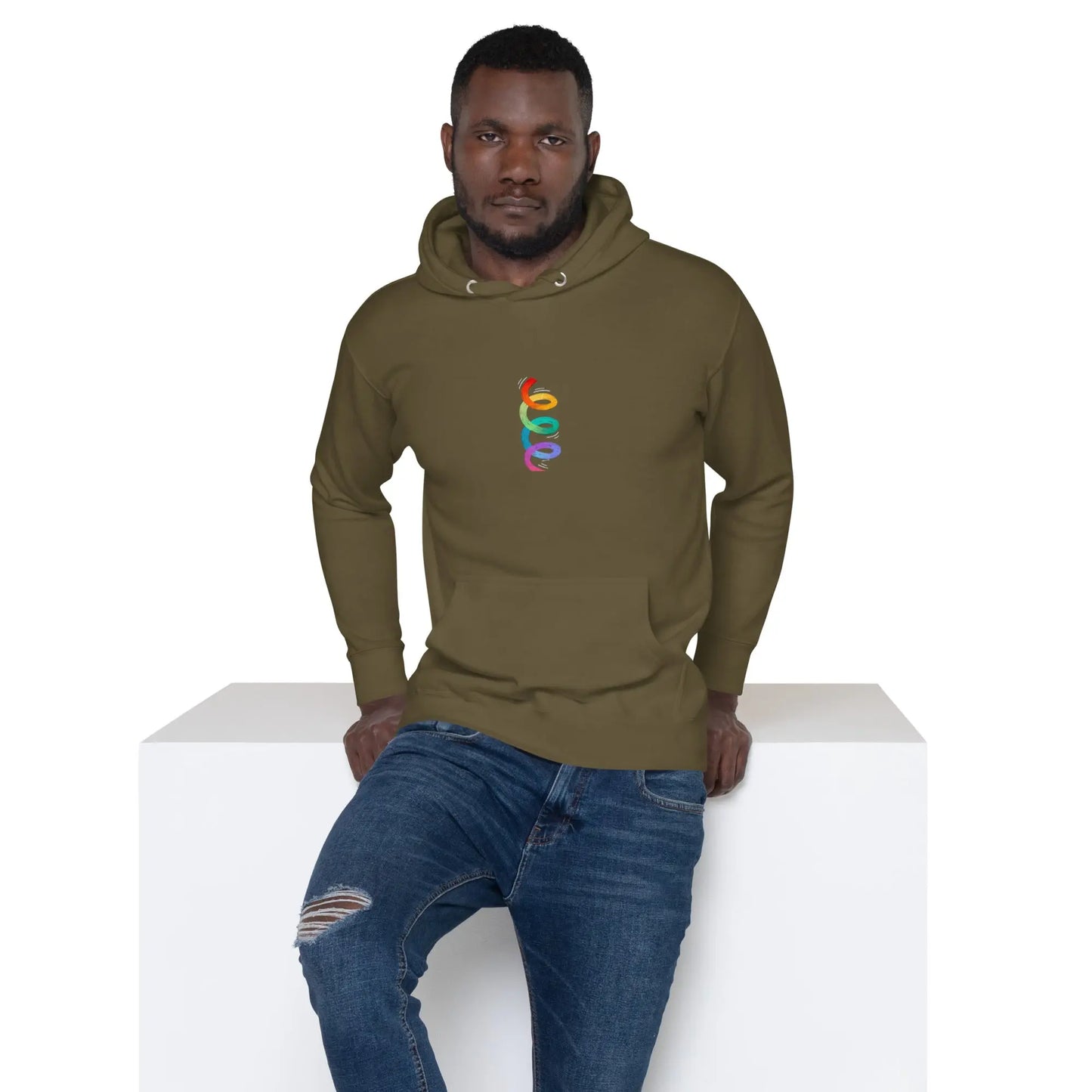 Unisex  Twirl your PRIDE Hoodie - Rainbow Twirl A MILLS DESIGN