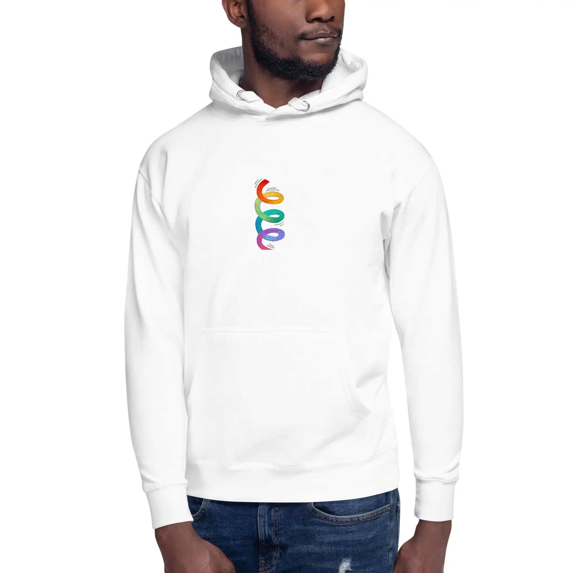 Unisex  Twirl your PRIDE Hoodie - Rainbow Twirl A MILLS DESIGN