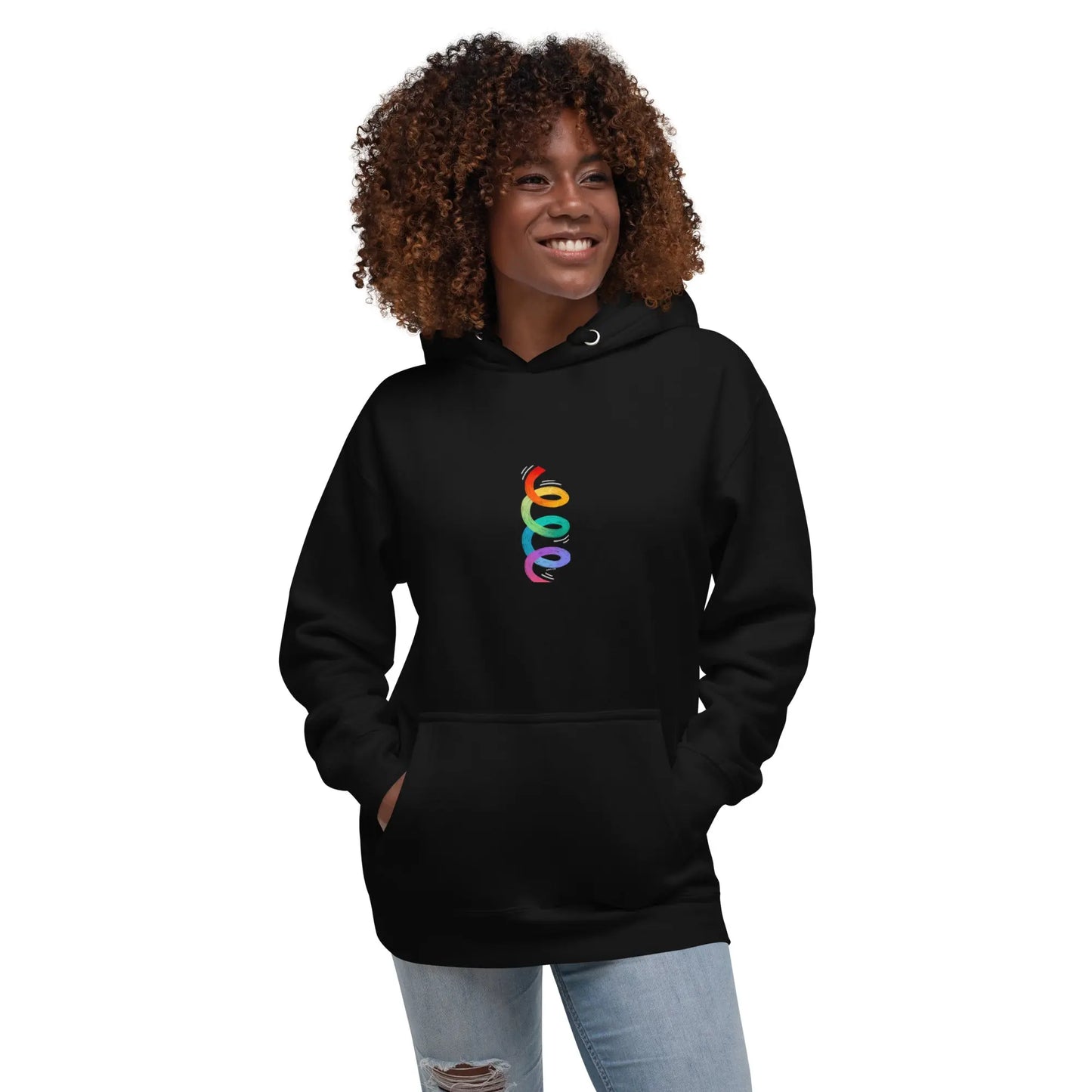 Unisex  Twirl your PRIDE Hoodie - Rainbow Twirl A MILLS DESIGN