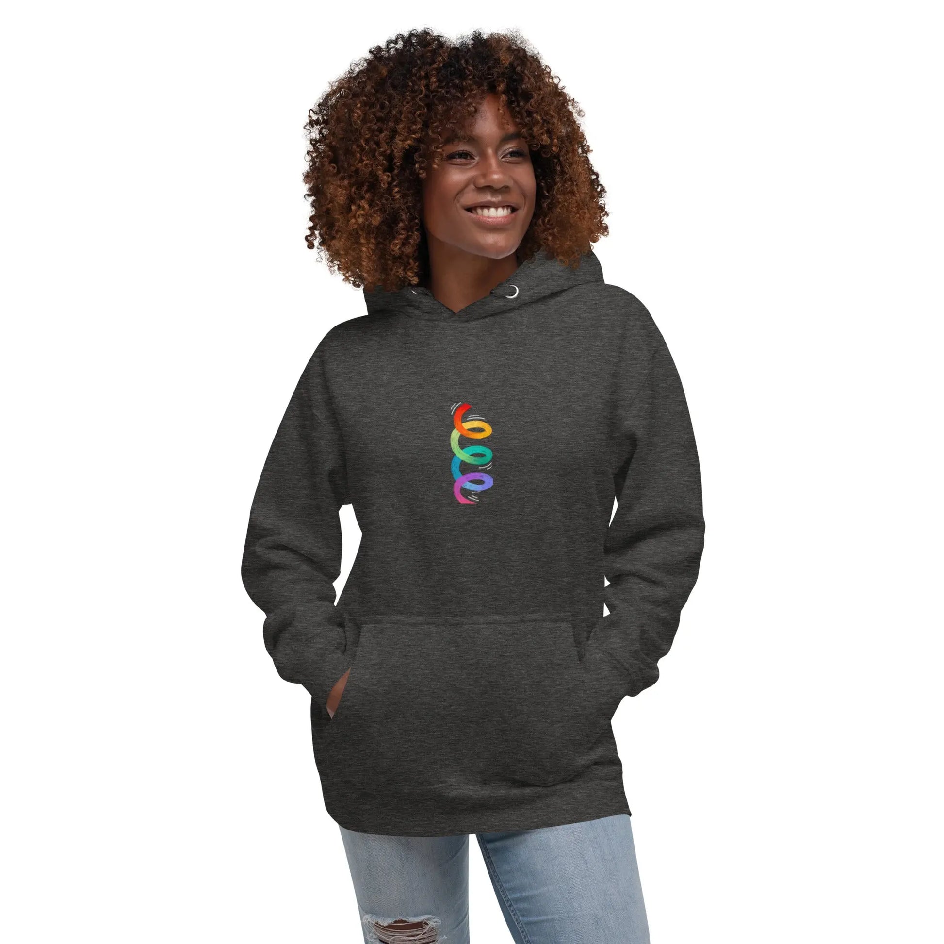 Unisex  Twirl your PRIDE Hoodie - Rainbow Twirl A MILLS DESIGN
