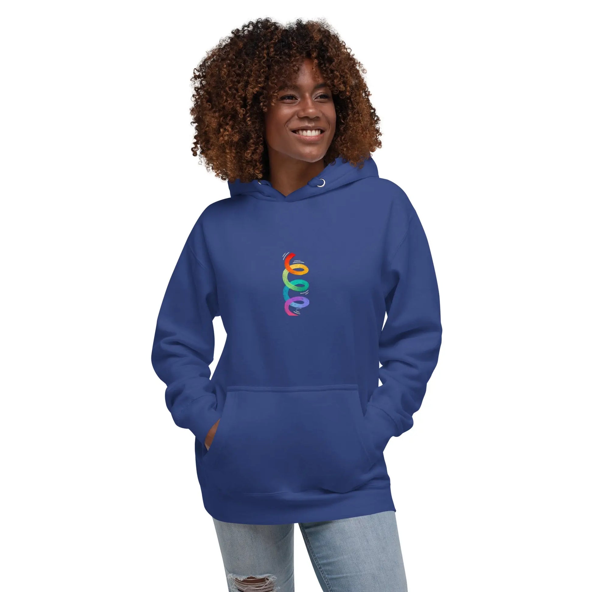 Unisex  Twirl your PRIDE Hoodie - Rainbow Twirl A MILLS DESIGN